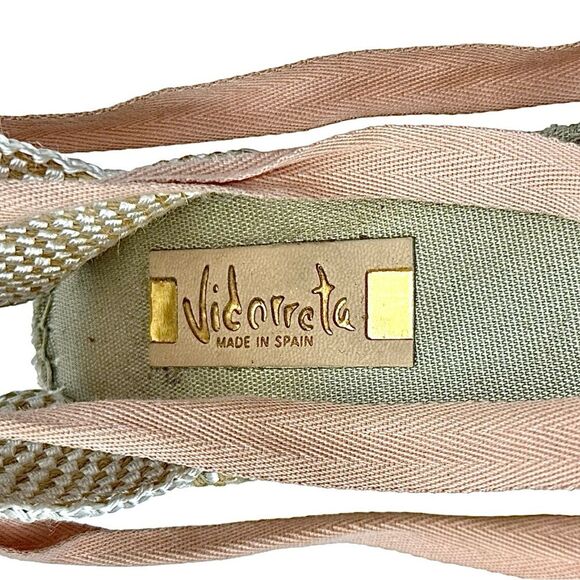VIDORRETA WOMENS ESPADRILLE WEDGE MADE IN SPAIN WOVEN TEXTILE EU 41 US 10 USED - Picture 7 of 10
